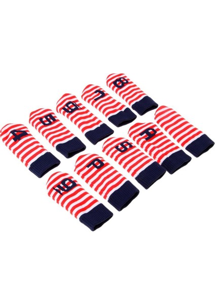 10 Adet Golf Örgü Demir Kafa Kapak Golf Kulüpleri Için Başlıklar 4-9 ve Pas Club Kırmızı (Yurt Dışından)