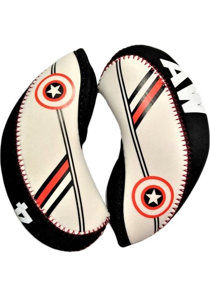 10 Adet / Takım Neopren Golf Kulüpleri Ütüler Kafa Kapağı Seti 4,5,6,7,8,9, Aw, Sw, Pw, Lw modelleri
