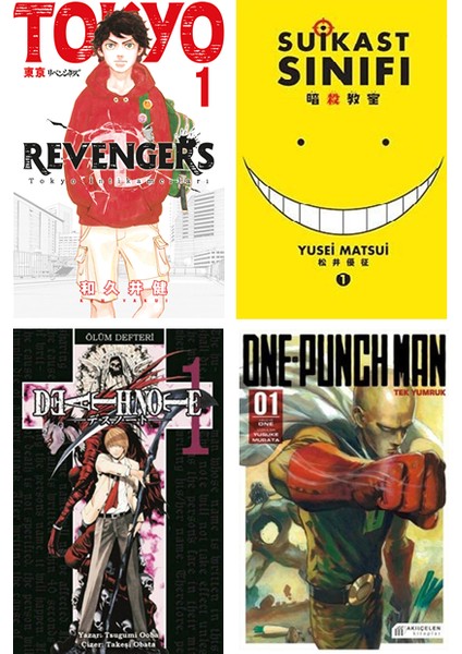 Manga Başlangıç Seti 3 / Tokyo Revengers - Suikast Sınıfı - Death Note - One-Punch Man 1. Ciltler