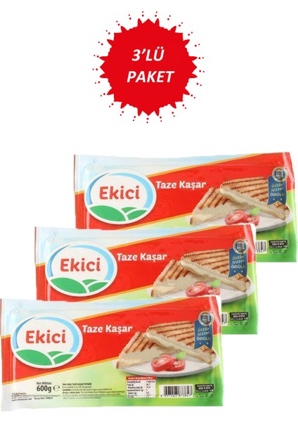 Taze Kaşar Peyniri 600 G x 3 Adet fiyatları