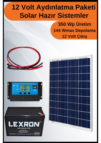 Aydınlatma Grande Solar Paket 12 Volt -350WP