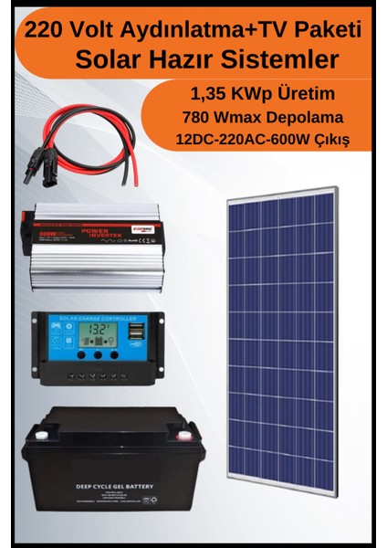 N&D Lighting Tv+Aydınlatma Grande Solar Paket 220 VOLT-1,35KWP