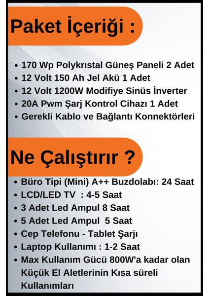 N&D Lighting Büro Tipi Buzdolabı+Tv+Aydınlatma Trenta Solar Paket 2,75KWP