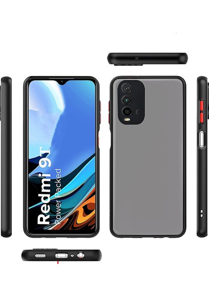 Xiaomi Redmi 9t Kılıf 3D Kamera Korumalı Soft Matte Smoke Case