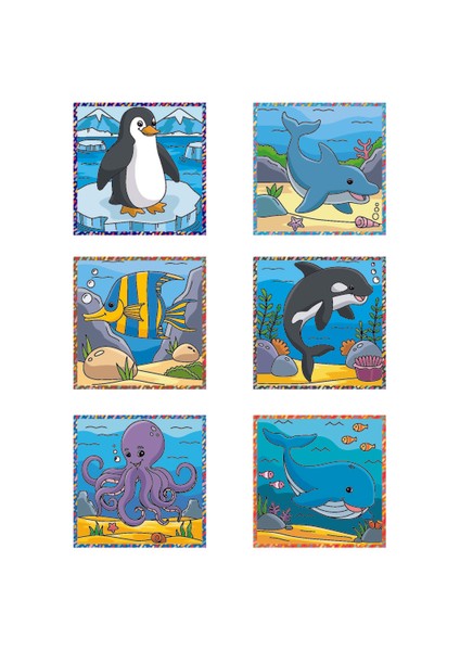 Deniz Hayvanları Yapboz - 9 Küp 6 Puzzle