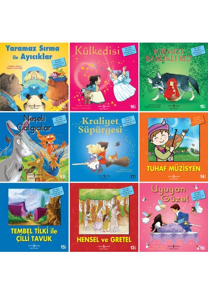Resimli Hikaye Kitapları 9'lu Set Külkedisi - Kırmızı Başlıklı Kız - Uyuyan Güzel - Neşeli Çalgıcılar