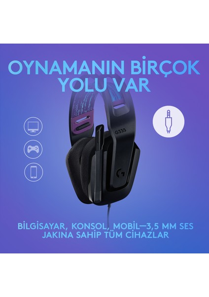 G G335 Kablolu Oyuncu Kulaklığı - Siyah