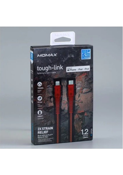 Tough Link Lightning To Type-C Kablo Paylaş Momax Tough Link Lightning To Type-C Kablo
