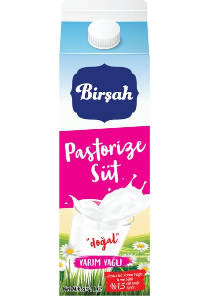 Pastörize Yarım Yağlı (%1,5 Yağlı) Süt 1 Lt