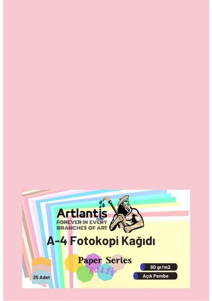 Renkli A-4 Fotokopi Kağıdı 25 Li 1 Paket Artlantis Fotokopi Renkli A4 Kağıdı Turuncu