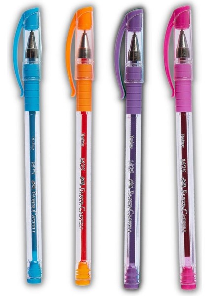 Tükenmez Kalem Iğne Uçlu 4 Renk 1 Paket Faber Tükenmez Kalem