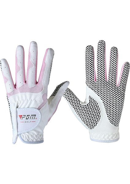 Kadınlar Golf Eldiven Çifti Yumuşak Kavrama Pro Esnek Spor Eldiven Tam Parmak Mitten Beyaz Pembe L modelleri
