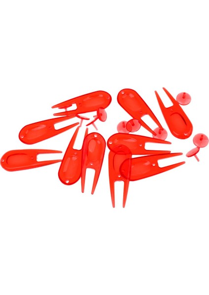 10 x Plastik Golf Divot Onarım Aracı Topu Işaretleyici Golfçü Onarım Kiti Kırmızı modelleri