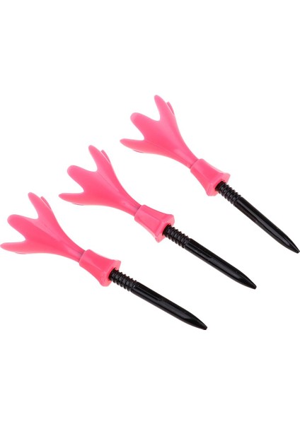 3 Adet Ayarlanabilir Golf Tees Plastik Dönebilen Golf Tees Golf Tee Set Pembe fırsatları