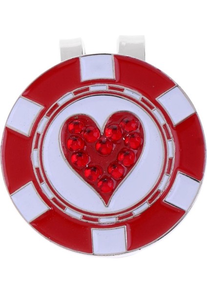 Yenilik Alaşım Golf Topu Marker Şapka Klip Dayanıklı Golf Hediye Kırmızı Kalp fiyatları