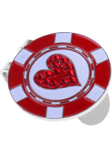 Yenilik Alaşım Golf Topu Marker Şapka Klip Dayanıklı Golf Hediye Kırmızı Kalp indirimleri