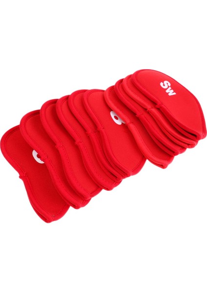10 Adet / Takım Golf Kulübü Koruyucu Demir Kafa Kapak Çorap Headcover Kırmızı fiyatları