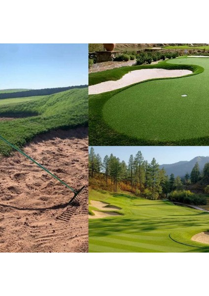 Standart Golf Bunker Rake Başkanı Çift Taraflı Komisyon Kafası Bahçe Toprak Kum Perdesi Için fırsatları