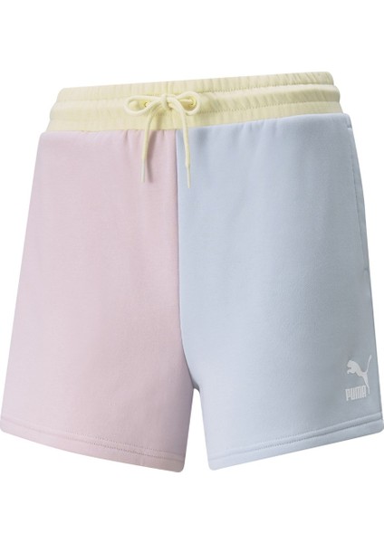 Classics Block High Waist Shorts Kadın Mavi Günlük Şort - 534608-21