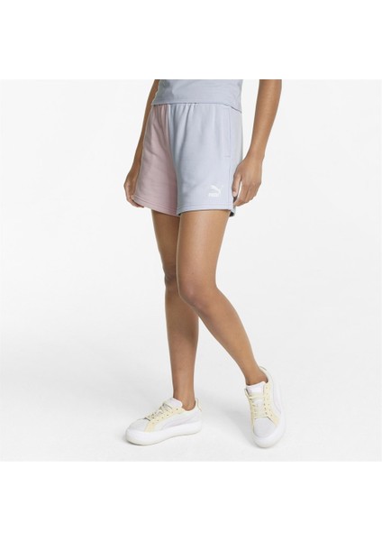 Classics Block High Waist Shorts Kadın Mavi Günlük Şort - 534608-21