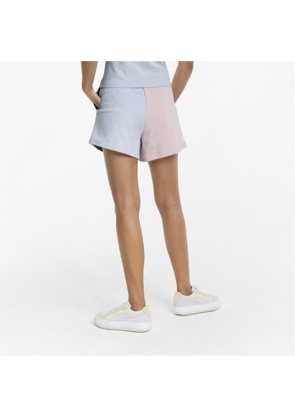 Classics Block High Waist Shorts Kadın Mavi Günlük Şort - 534608-21