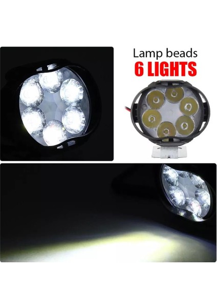 Motosiklet LED Sis Farı 6 LED (2 Adet) 2 Modlu