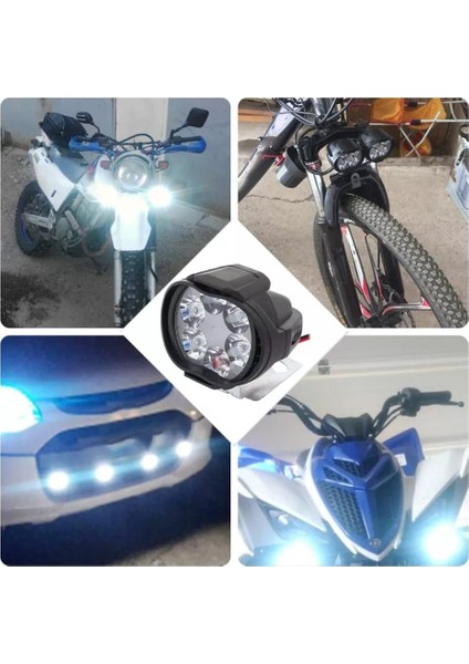 Motosiklet LED Sis Farı 6 LED (2 Adet) 2 Modlu