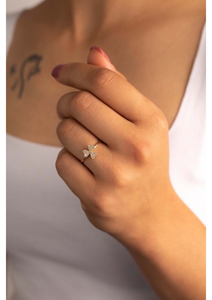 Altın Yonca Taşlı Yüzük fiyatları