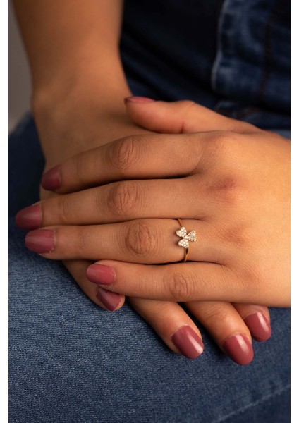 Altın Yonca Taşlı Yüzük modelleri