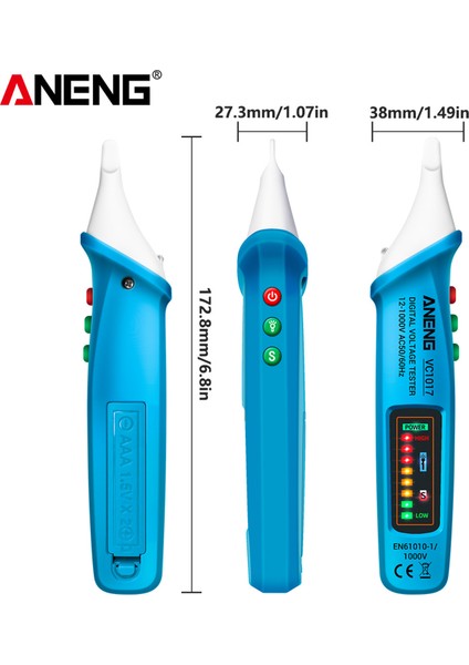 Aneng VC1017 Ac Kontrol Kalemi - Mavi (Yurt Dışından)