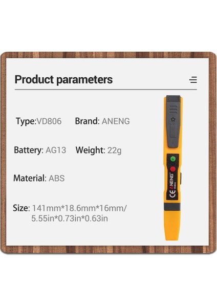 Aneng VD806 Elektrik Gerilim Kontrol Kalemi - Sarı (Yurt Dışından)