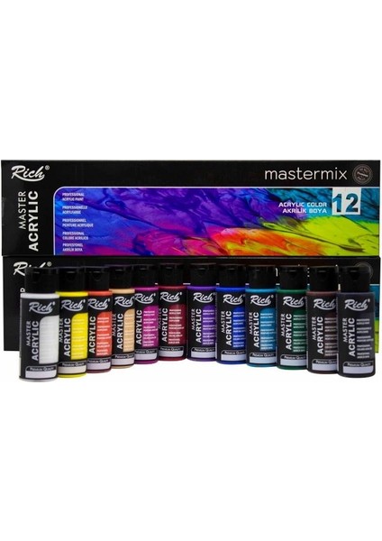 Mastermix Lux Akrilik Boya Seti 30 Renk Canlı- Pastel- Metalik Renkler