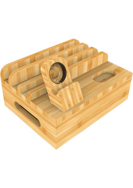 Bambu Mobil Şarj Dock Istasyonu Tutucu Telefon Standı Organizatör iPhone Için (Yurt Dışından)