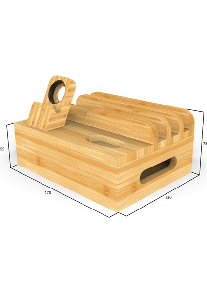 Bambu Mobil Şarj Dock Istasyonu Tutucu Telefon Standı Organizatör iPhone Için (Yurt Dışından) fırsatları