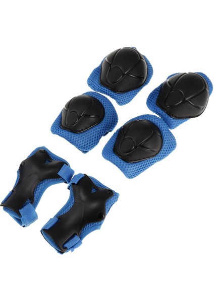 7 Parça Çocuk Kaykay Kask Bilek / Diz / Dirsek Pedi Koruyucu Set Mavi fırsatları