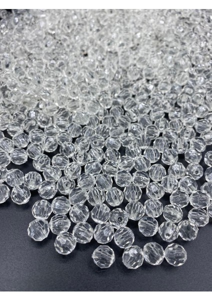 100GR 10MM Şeffaf Renk Petek Model Akrilik Boncuk,takı, Çanta Yapım Boncuğu (100GR,~220 Adet)