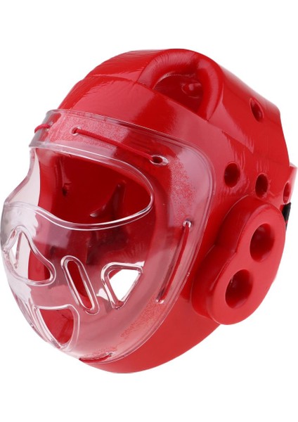 Taekwondo Kask Boks Karate Kafa Bekçi Dişli Yüz Koruyucu Maskesi Kırmızı Xl