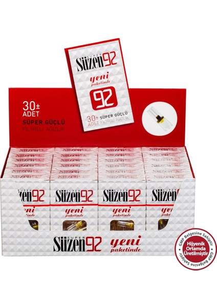 Süzen 92 Sigara Filtresi Ağzılık 30*24 Lü 3 Paket