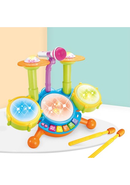 Mikrofonlu Toddler Elektrikli Davul Takımı, Müzikal Oyuncakları Yeşil (Yurt Dışından) indirimleri