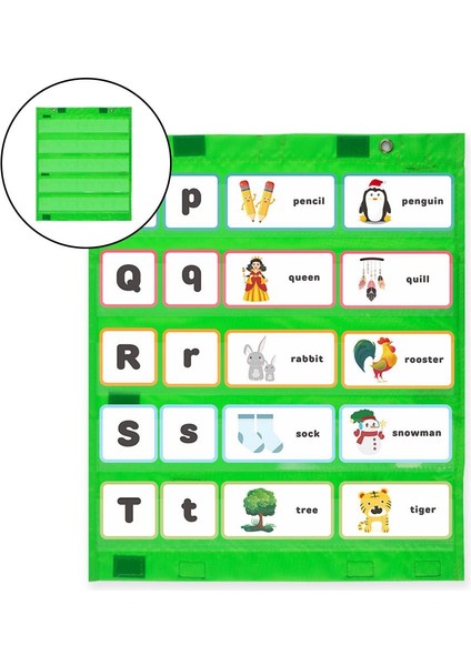 Manyetik Cep Grafiği Çift Taraflı Asılı Programı Cep Grafik Yeşil (Yurt Dışından)