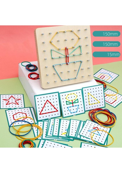 Ahşap Geoboard Matematiksel Grafik Dizi Blok Eğitici Oyuncak W / Kartları (Yurt Dışından) fiyatları