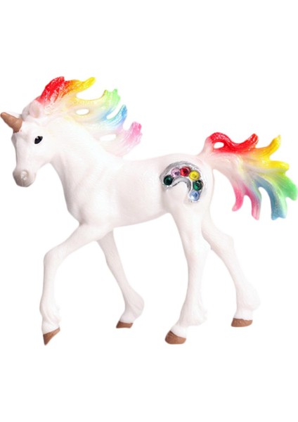 Gerçekçi Unicorn Fantezi Hayvan Modeli Plastik Heykelcik Oyuncak Koleksiyonu (Yurt Dışından)