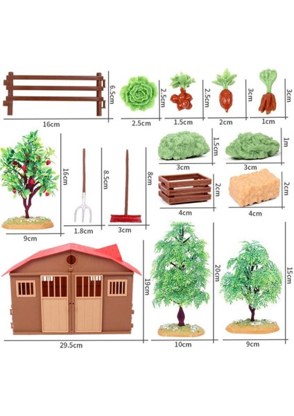 El Sanatları Diy Çiftlik Modeli Ev Sebze Çit Oyuncak Playhouse Ev Dekor Sahne