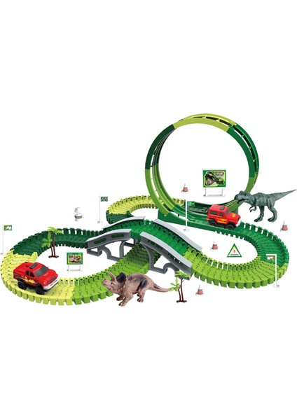 Koyu Yeşil Tren Oyuncaklar Set Yarış Araba Parça Tren Koyu Yeşil Playset Xmas Hediyeler Için (Yurt Dışından)