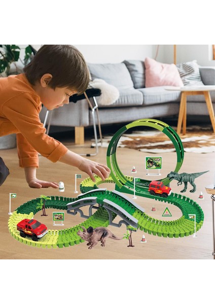 Koyu Yeşil Tren Oyuncaklar Set Yarış Araba Parça Tren Koyu Yeşil Playset Xmas Hediyeler Için (Yurt Dışından) modelleri