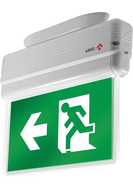 Arselite AE-1221-L Sıva Üstü Floresanlı Acil Çıkış Yönlendirme Armatürü Sürekli ve Kesintide 60 Dak. Yanan 500 Lümen LED