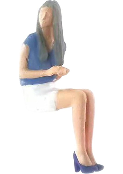 1/64 Reçine Mini Kız Diorama Sahneleri Modeli Düzeni Figürinler Mavi