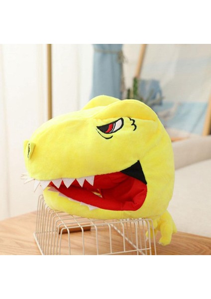 Sevimli Dinozor Kafa Şapka Cosplay Headgear Çok Güzel Fotoğraf Sahne Cadılar Bayramı Sarı(Yurt Dışından)