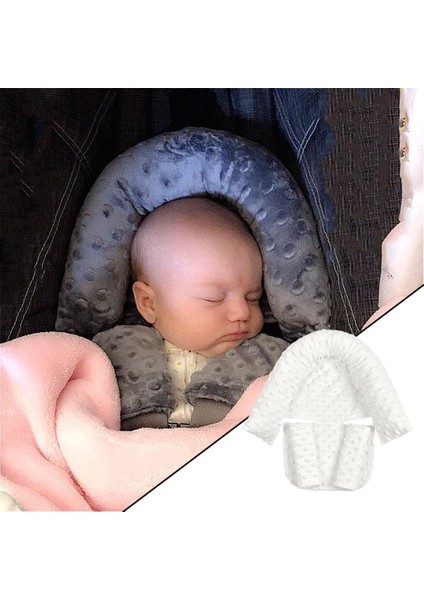 Bebek Kafası Desteği Yastık Boyun Destek Yastık Kafalık Koltuk Pad Caseat Pram Beyaz fırsatları