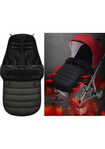 Arabası Uyku Tulumu Pram Footmuff Sıcak Bebek Siyah Için Sıcak Bebek Sleepsack(Yurt Dışından)